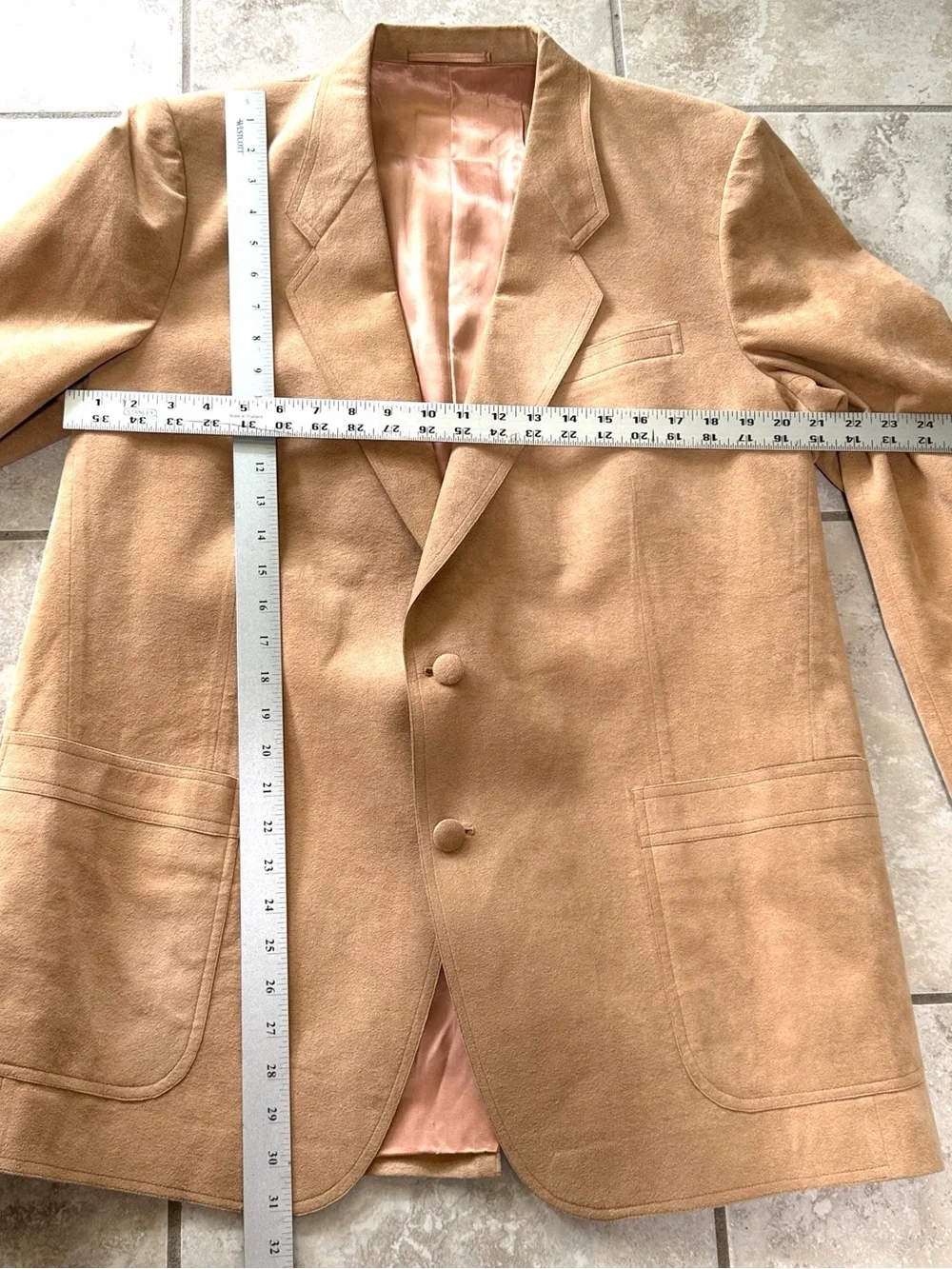 VTG Hand-Tailored Genuine Suede Early 70’s Sport Coat Kismet Inc. Hong Kong 42L